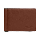 Coach Slim Money Clip Billfold Wallet Pebbled Leather-Qb-Sable
