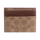 Coach Card Holder Wallet In Signature Canvas Signature Canvas-Gold-Tan-Brown