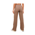 Gymshark Ribbed Cotton Straight Leg Pants - Mocha Mauve/Black