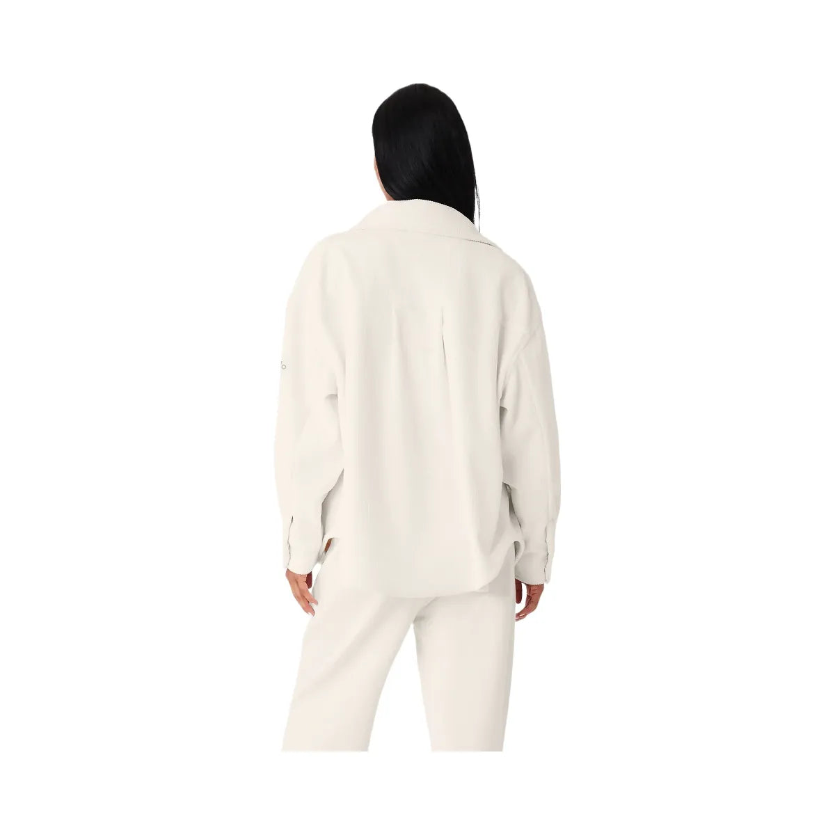 Alo Women's Ribbed Velour Mountain Side Shacket - Ivory