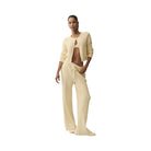 Alo Women's Snuggle Up Sweater High-Waist Wide Leg Pant - Candlelight Yellow