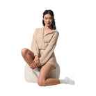 Alo Women's Cashmere Plush Waffle Full Zip Hoodie - Macadamia Blush