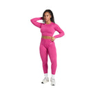 Gymshark Adapt Fleck Seamless Long Sleeve Crop Top - Winning Pink/Sour Pink