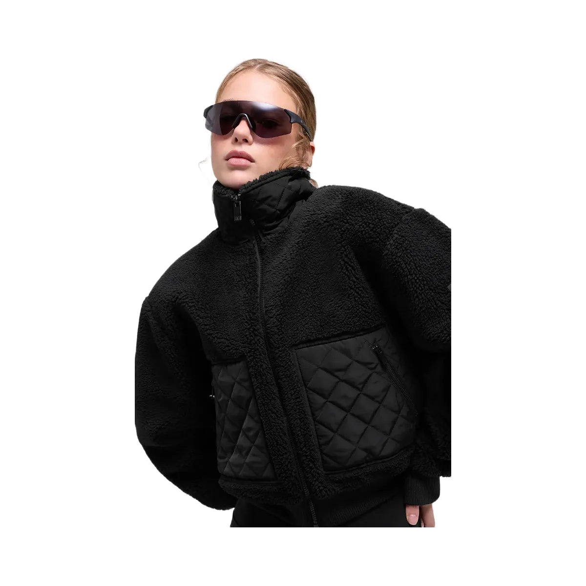 Alo Women's Sherpa Edge Bomber - Black