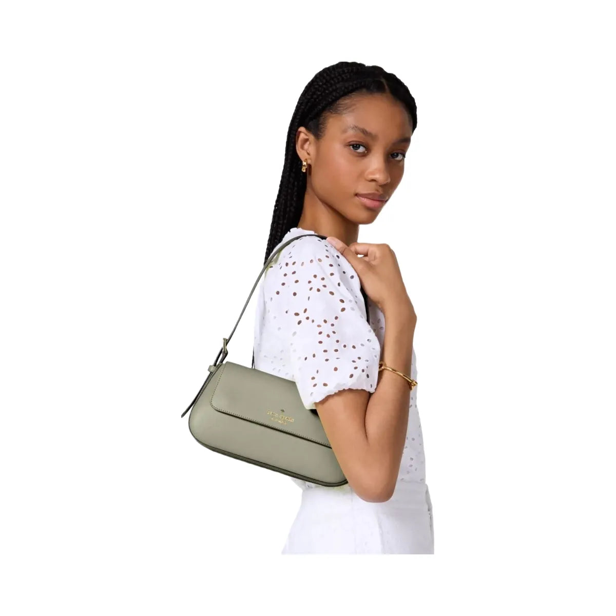 Kate Spade Madison Saffiano Leather Small Flap Shoulder Bag Dusky Pine