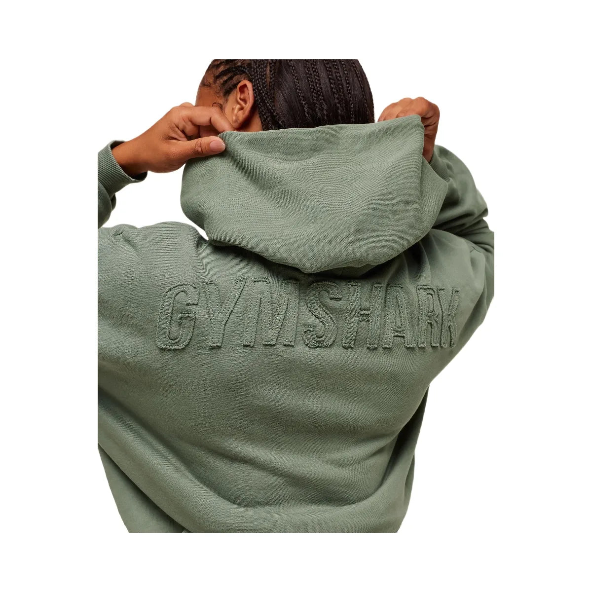 Gymshark Power Washed Oversized Hoodie - Unit Green/Acid Wash Small Ball