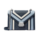Michael Kors Whitney Medium Color-Block and Signature Logo Shoulder Bag Navy Multi