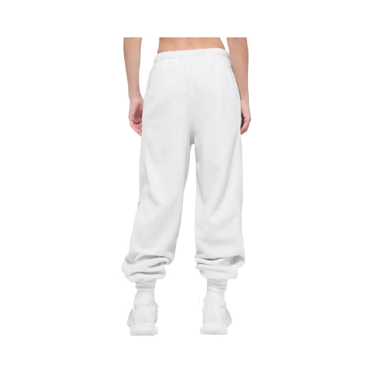 Alo Women's Polar Fleece High-Waist Retreat Jogger - White Heather Grey