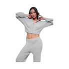 Alo Women's Cashmere Plush Waffle Full Zip Hoodie - Athletic Heather Grey