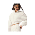 Alo Women's Polar Fleece Cropped Wintry Mix Jacket - Ivory