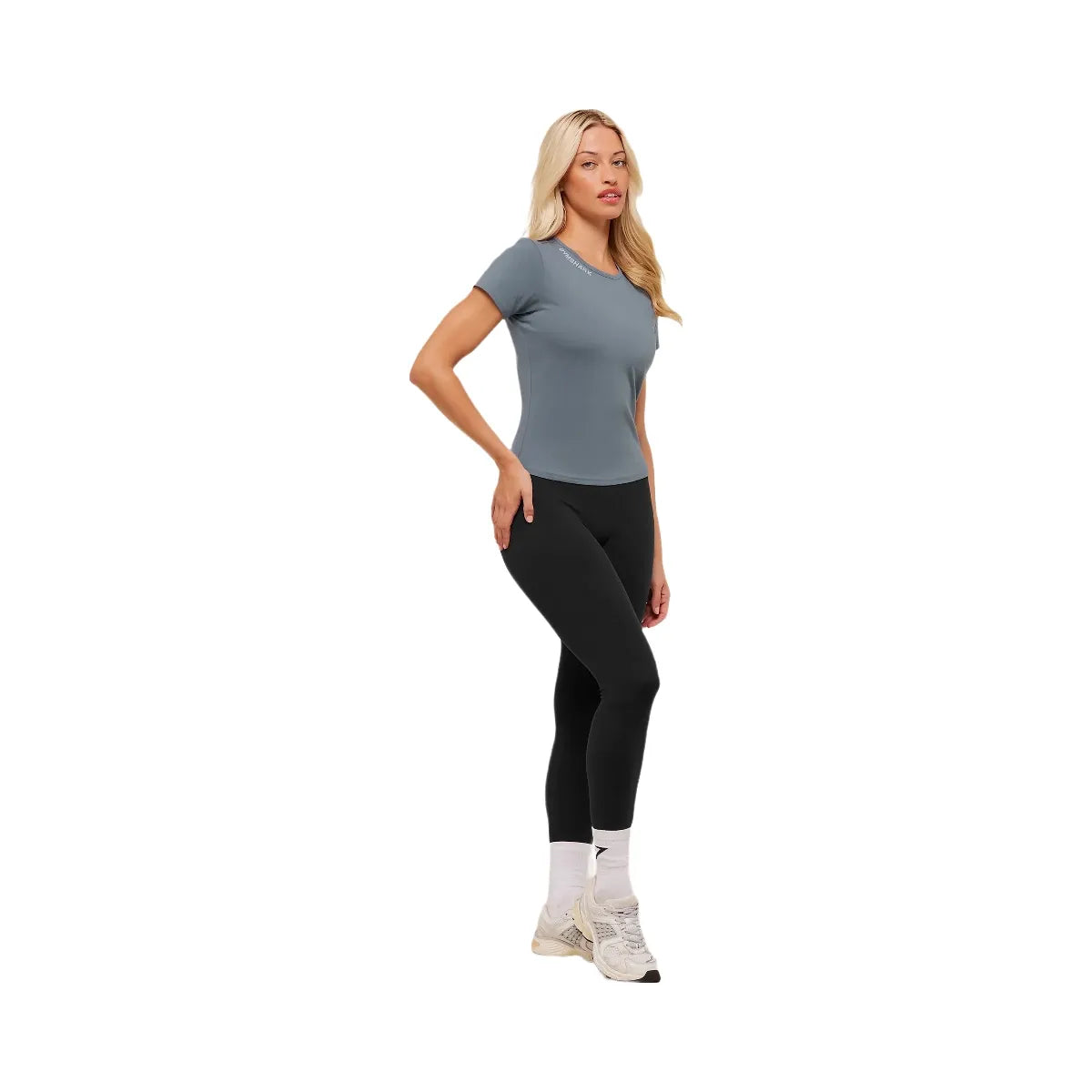 Gymshark Embroidered Logo Crop Top - Iron Blue