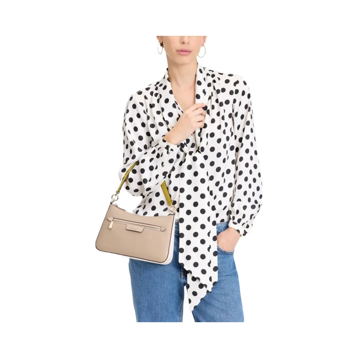 Kate Spade Hudson Colorblocked Convertible Crossbody Timeless Taupe Multi