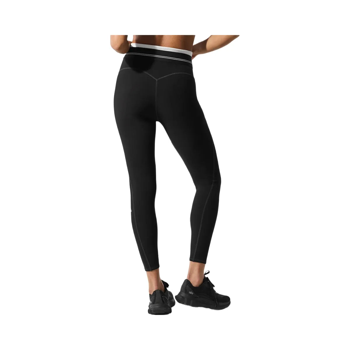 Alo Women's Airbrush High-Waist 7/8 Better Together Legging - Black/White