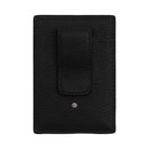 Coach Card Case With Money Clip Pebbled Leather-Gunmetal-Black