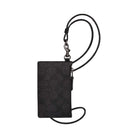Coach Zip Lanyard Card Case In Signature Canvas Signature Canvas-Gunmetal-Charcoal-Black