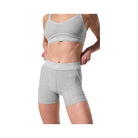 Alo Women's 4” Alosoft High-Waist Heart Throb Short - Athletic Heather Grey/White