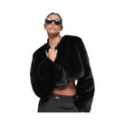 Alo Women's Faux Fur Chic Cropped Jacket - Black