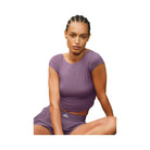 Alo Women's soft Back For More Tee - Plum Kiss