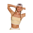 Alo Women's Airbrush Streamlined Bra Tank - Warm Butter/White