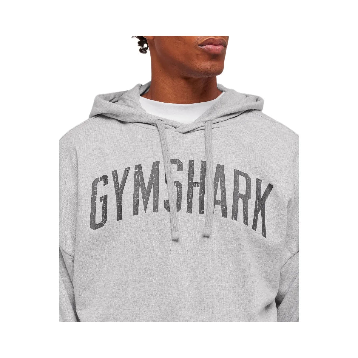 Gymshark Worn Graphic Hoodie - Light Grey Core Marl