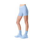 Alo Women's 4” Alosoft High-Waist Heart Throb Short - Seashell Blue Heather/White