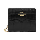 Coach Snap Wallet Embossed Crocodile-Gold-Black