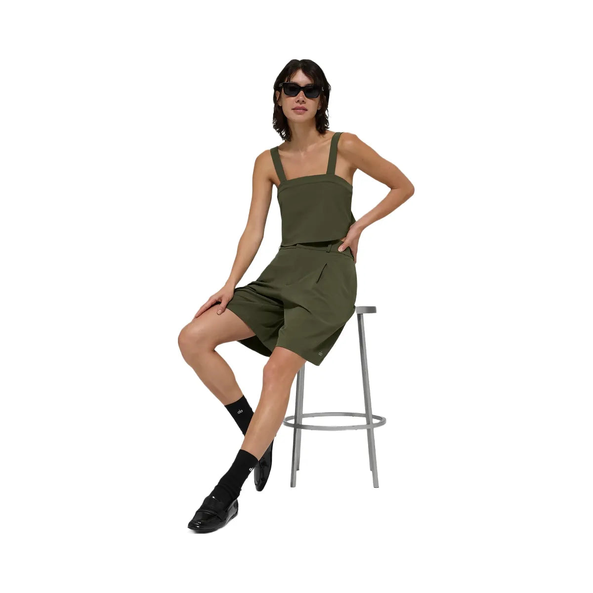 Alo Women's High-Waist Dreamscape Short - Green Olive