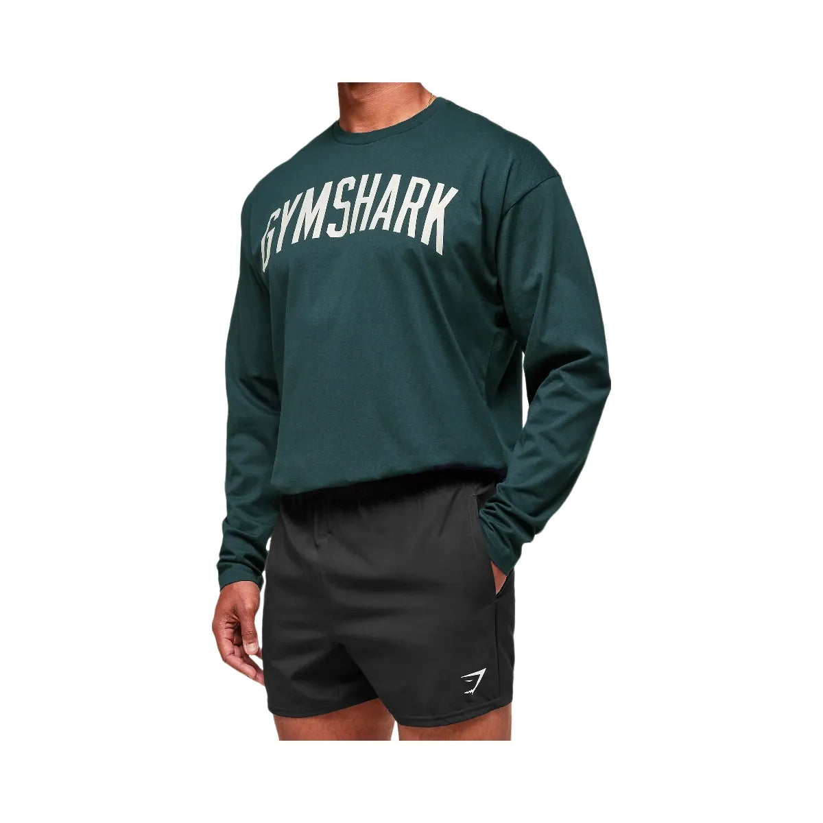 Gymshark Worn Graphic Long Sleeve T-Shirt - Deep Petrol Blue