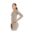 Gymshark Elevate Long Sleeve Top - Lifestyle Brown