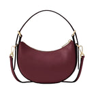 Kate Spade Nova Floral Applique Crescent Shoulder Bag Dark Merlot