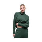 Alo Women's Waffle Weekend Escape Mock Neck Long Sleeve - Clover Green