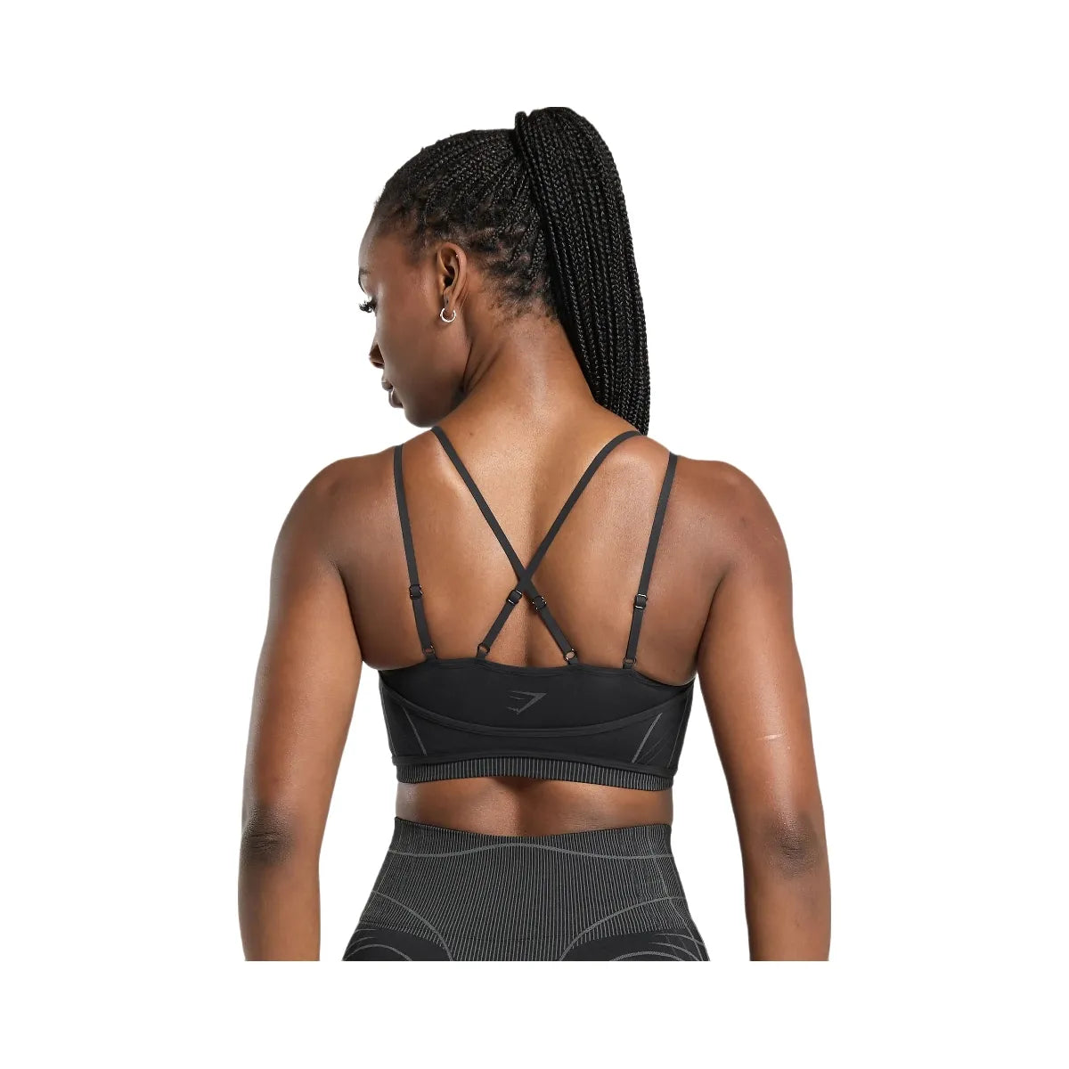 Gymshark Apex Seamless Strappy Sports Bra - Black/Graphite Grey