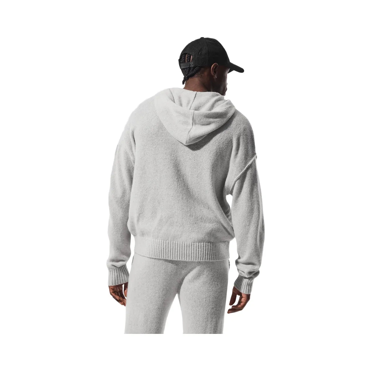 Alo Men's Wool Cashmere New Class Full Zip Hoodie - Pearl Grey Heather