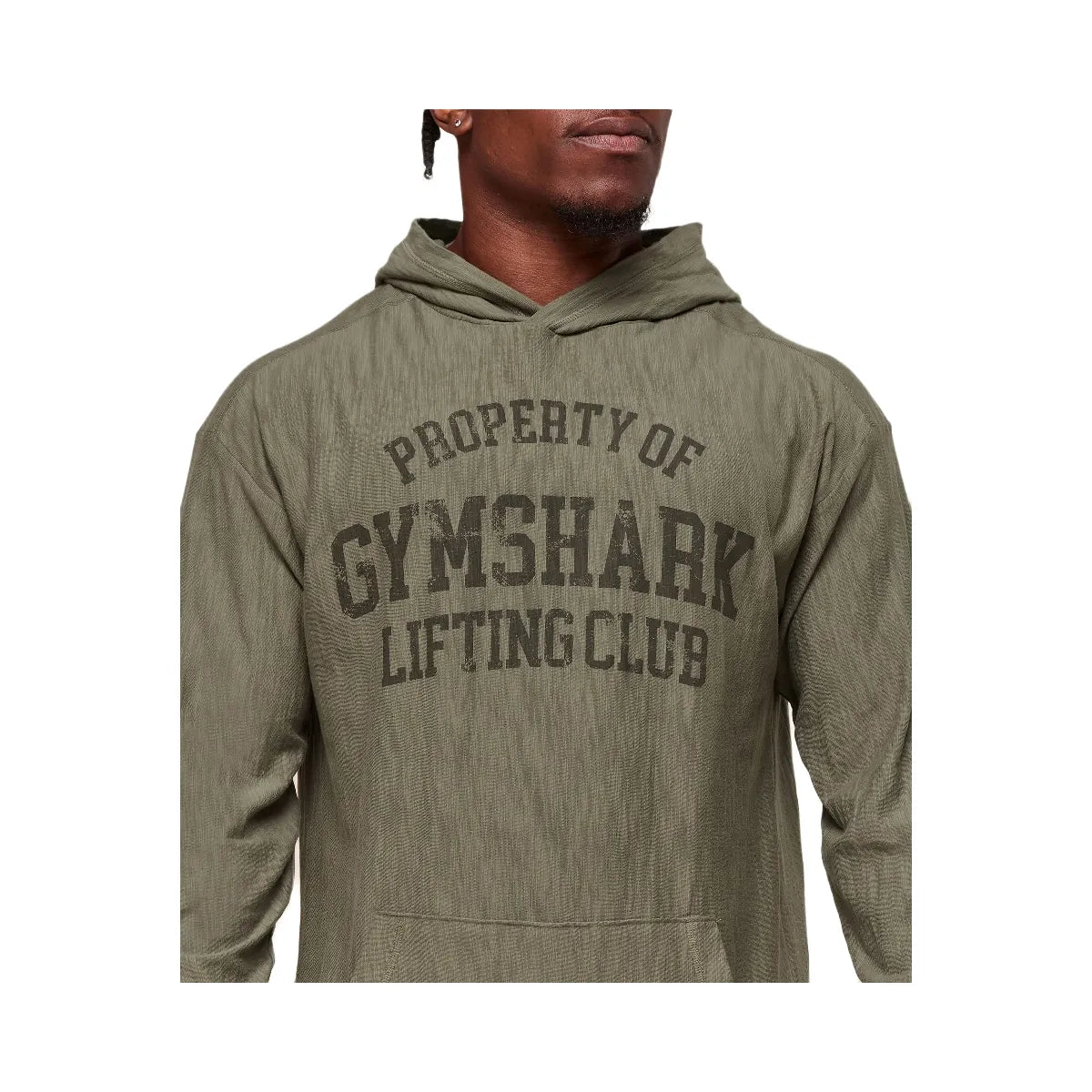 Gymshark Lightweight Slub Textured Hoodie - Utility Green