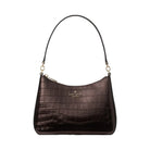 Kate Spade Margot Metallic Croc Embossed Convertible Shoulder Bag Hot Fudge