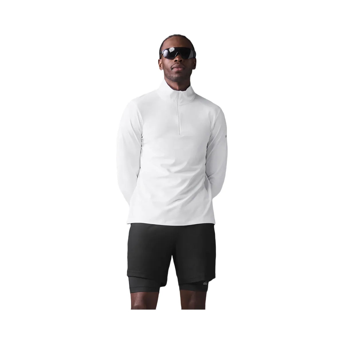 Alo Men's Conquer 1/4 Zip Reform Long Sleeve - White