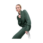 Alo Women's Waffle Weekend Escape Mock Neck Long Sleeve - Clover Green