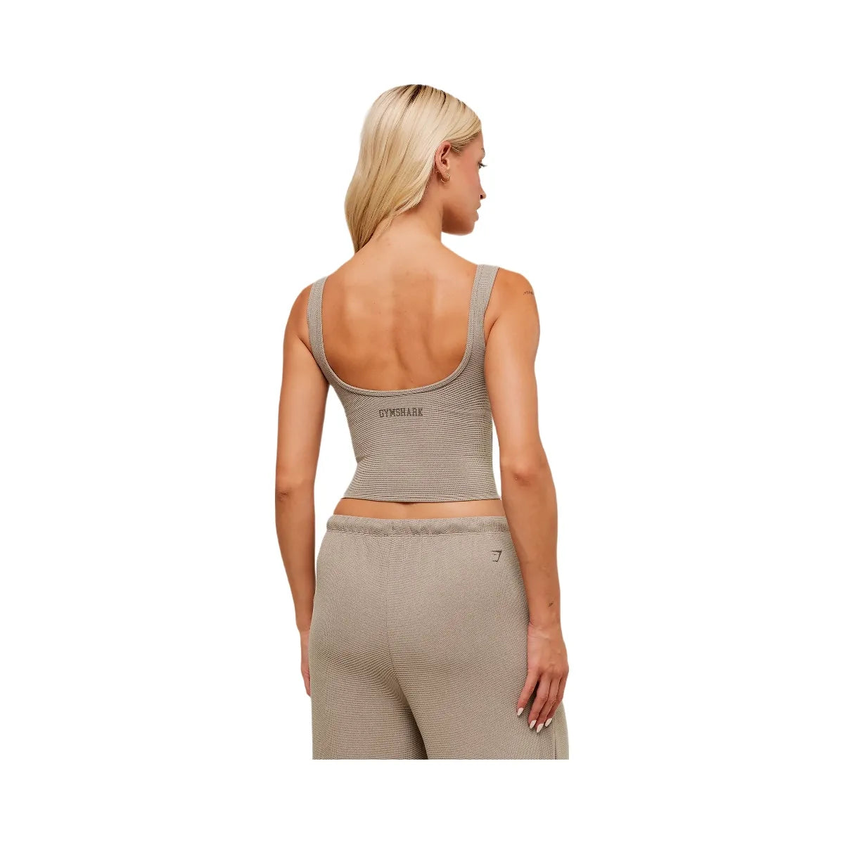 Gymshark Waffle Cropped Tank - Lifestyle Brown