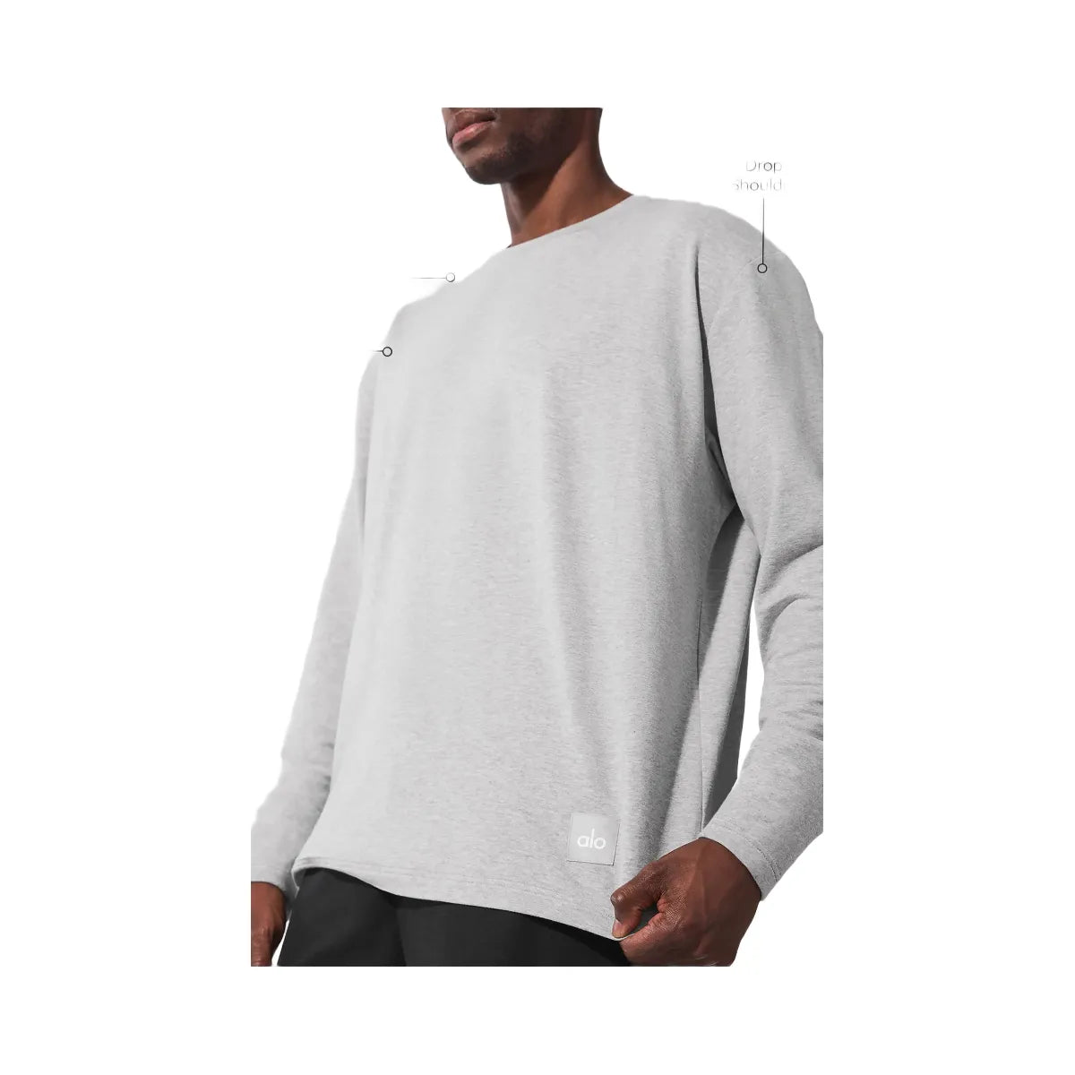 Alo Men's Double Take Long Sleeve Crew - Athletic Heather Grey
