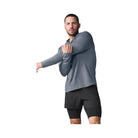 Alo Men's Conquer Reform Long Sleeve With Hood - Steel Grey