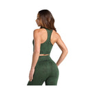 Gymshark Adapt Camo Seamless Zip Up Crop Top - Trail Green/Classic Green