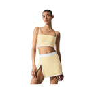 Alo Women's Airbrush Streamlined Bra Tank - Warm Butter/White