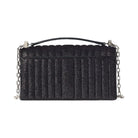 Kate Spade Deco Quilted Glitter Suede Mini Flap Chain Crossbody Navy Multi