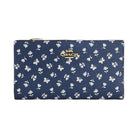 Coach Slim Zip Wallet With Floral Print Gold-Deep Blue Multi