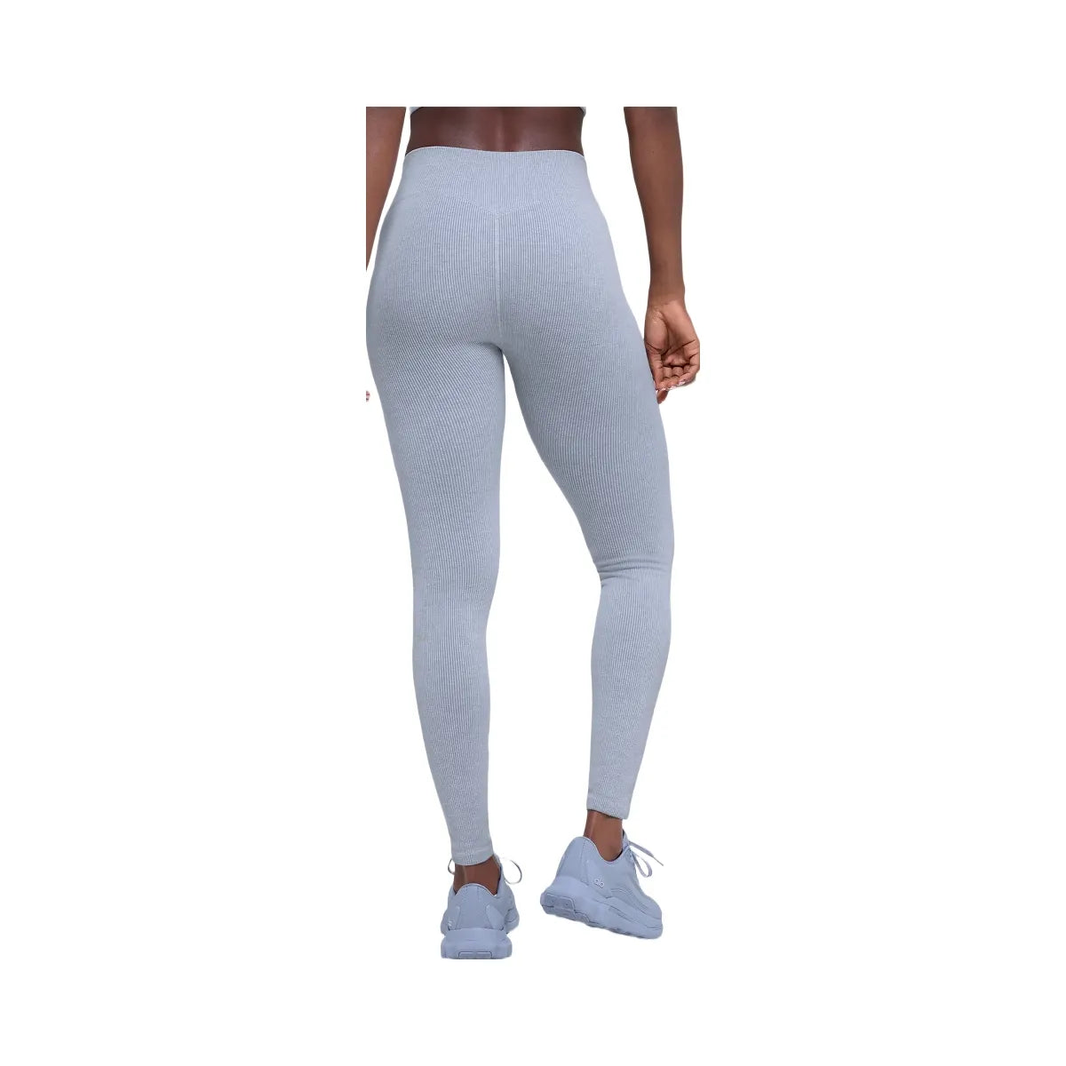 Alo Women's Seamless High-Waist Two Tone Rib Legging - Winter Frost Heather