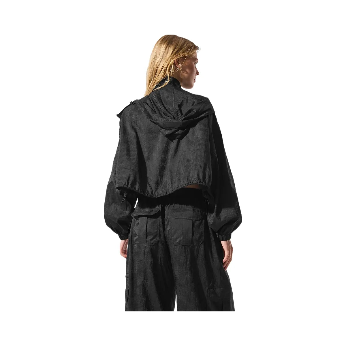 Alo Women's Cropped Game Time Full Zip Jacket - Black