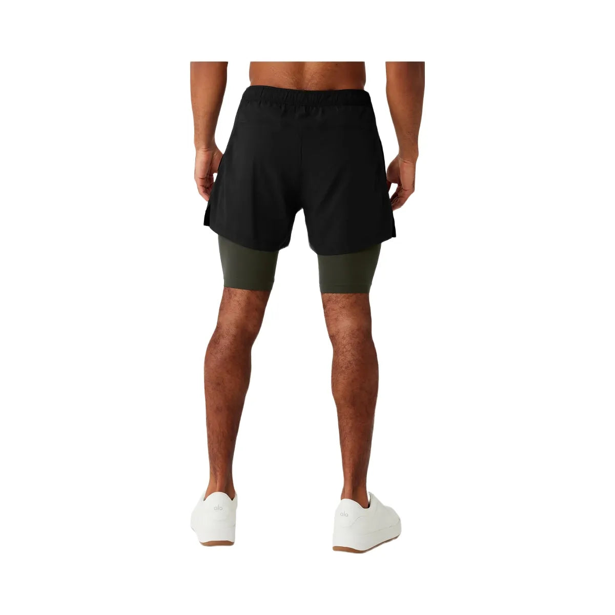 Alo Men's 5" Revival 2-in-1 Short - Black/Stealth Green