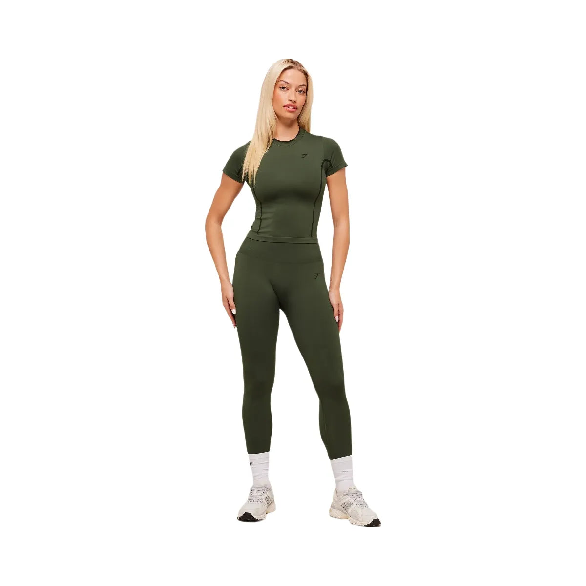 Gymshark Everyday Seamless Contrast Legging - Winter Olive/Black