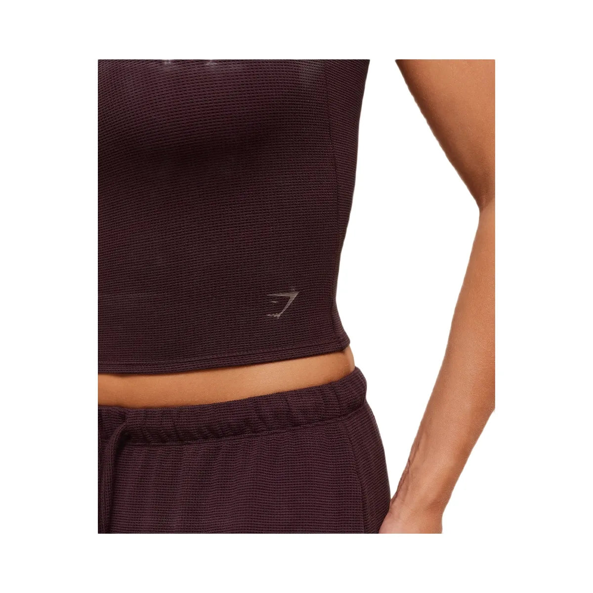 Gymshark Waffle Cropped Tank - Cherry Purple