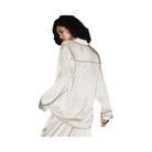 Alo Women's Courchevel Silk Button Down - Ivory/Black